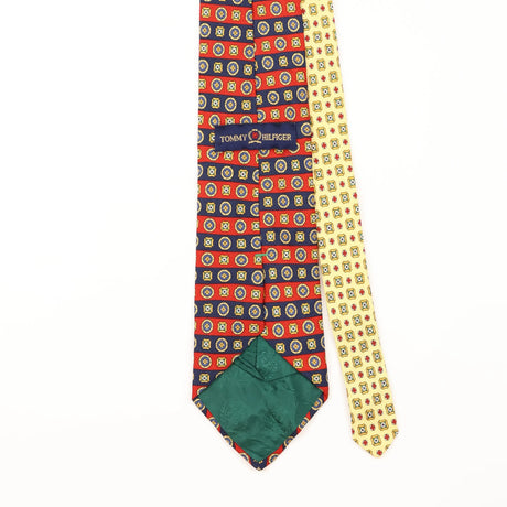 Back Detail of Vintage 1990's Tommy Hilfiger Geometric Patterned Tie