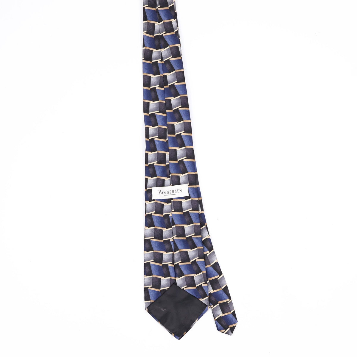 Back Back of Vintage 1990's Van Heusen Geometric Patterned Tie