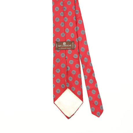 Back Back Detail of Vintage 1990's Guy Laroche Geometric Patterned Tie