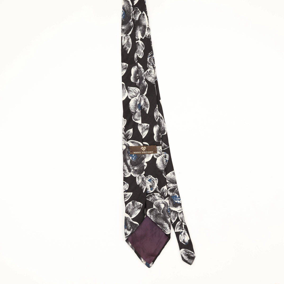 Back Back of Vintage 1990's Mario Valentino Floral Patterned Tie