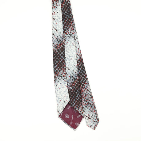 Back Back of Vintage 1980's Oleg Cassini Snakeskin Animal Print Patterned Tie