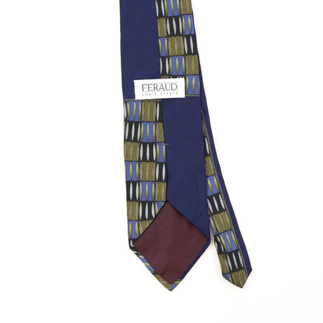 Back Back Detail of Vintage 1990's Louis Feraud Paris Geometric Patterned Tie