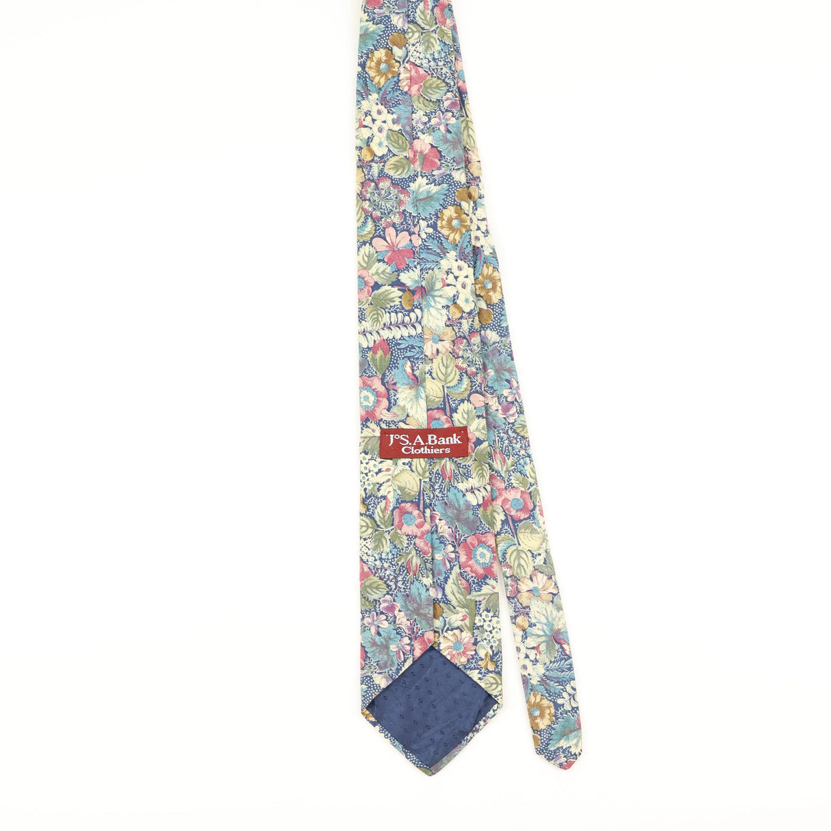 Back of Vintage 1990's Jos. A. Bank Floral Patterned Tie