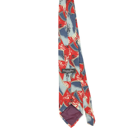 Back Back of Vintage 1990's Christian Dior Abstract Patterned Tie