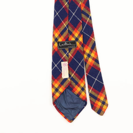 Back Detail of Vintage 1980's Plaids & Checks Patterned Tie