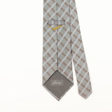 Back Detail of Vintage 1990's Brioni Check Patterned Tie