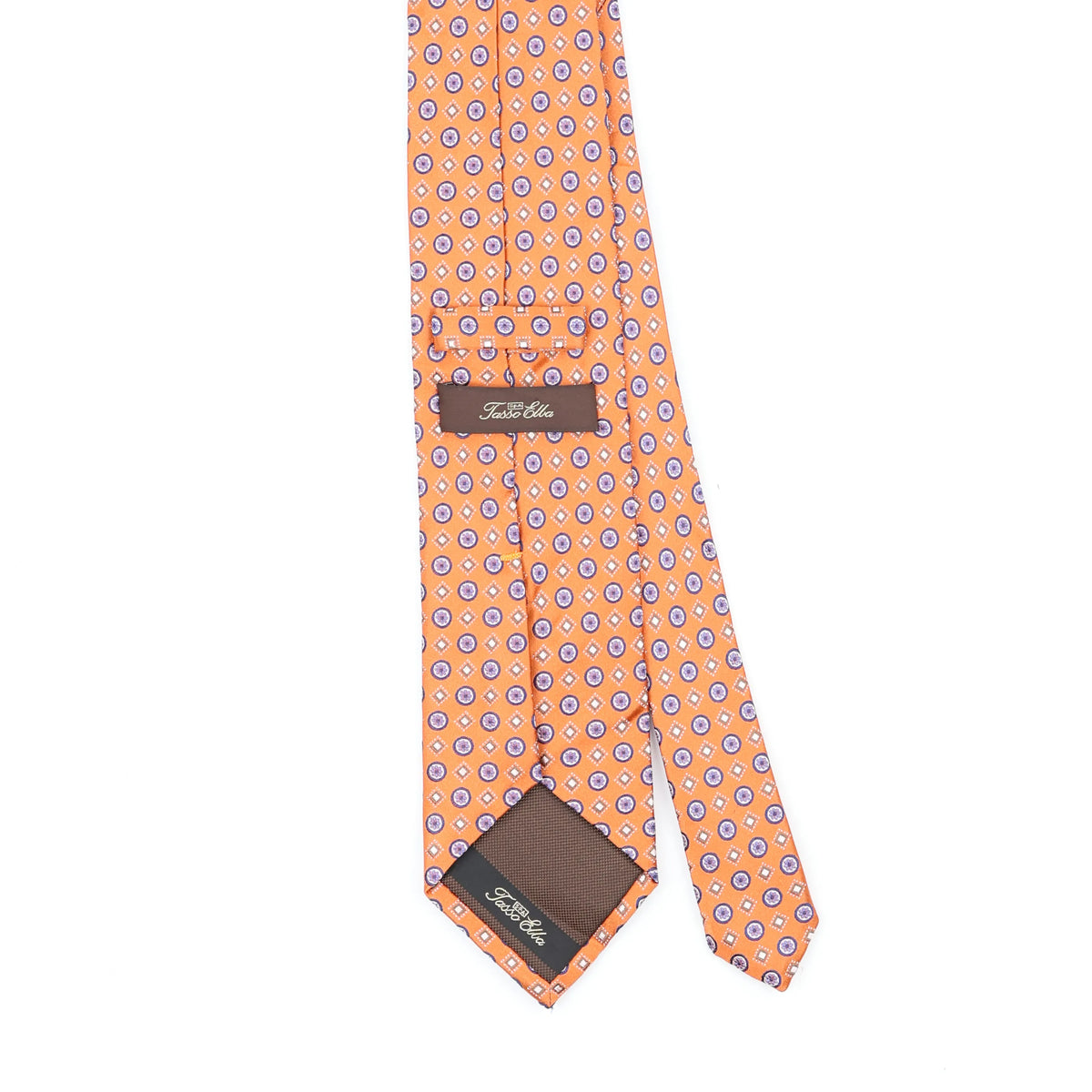 Back Back Detail of Vintage Foulard Geometric Patterned Tie