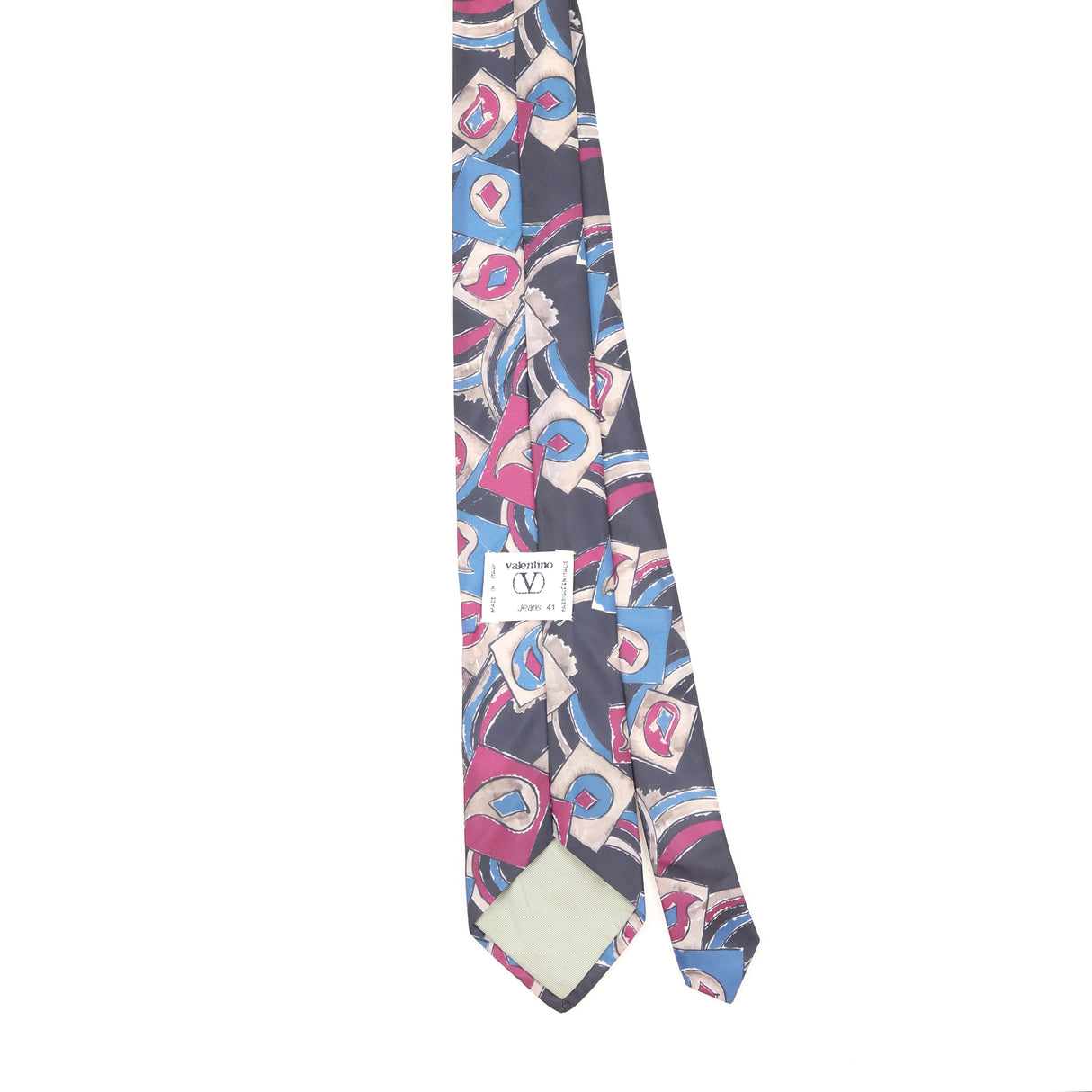 Back Back of Vintage 1990's Valentino Abstract Patterned Tie