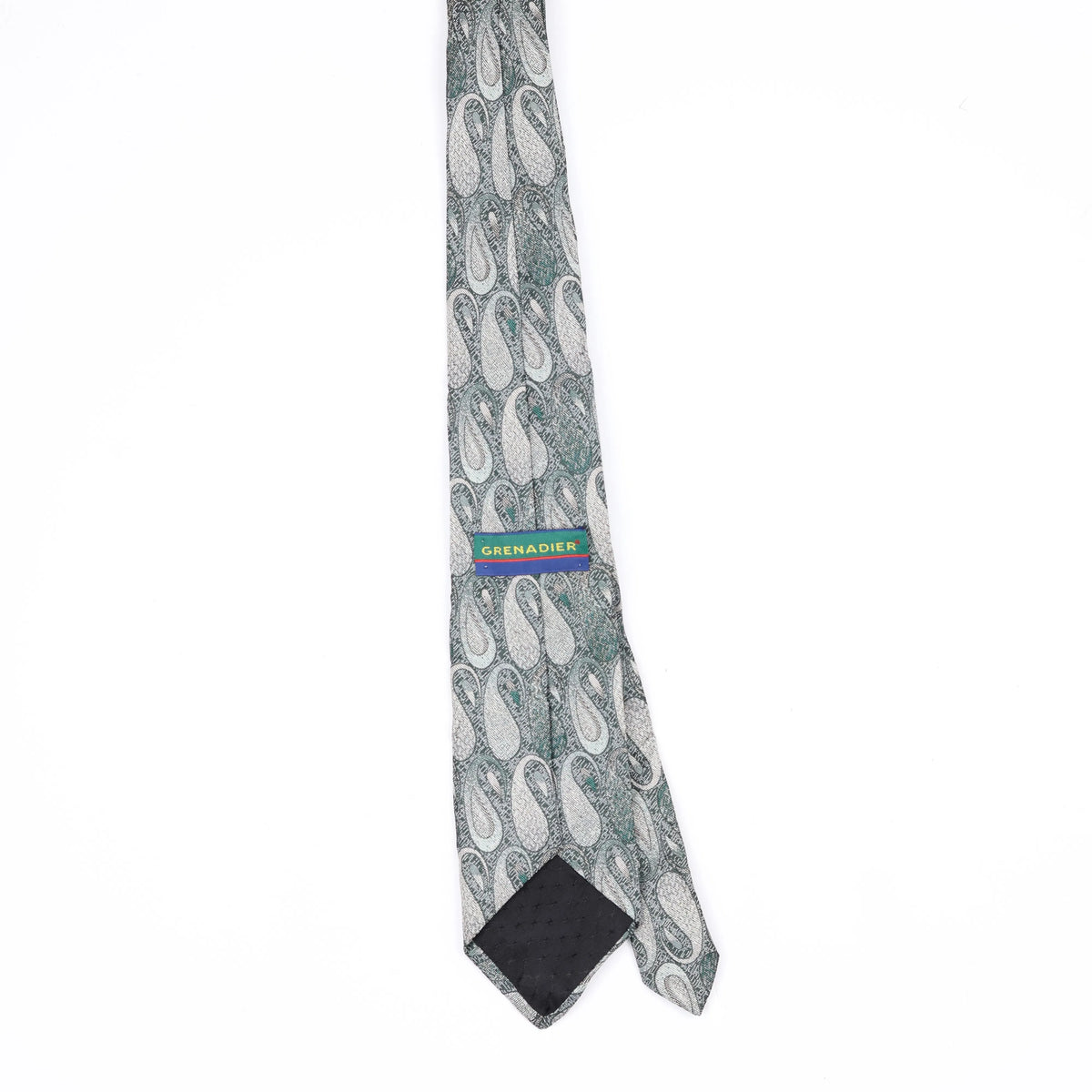 Back Back of Vintage 1980's Paisley Patterned Tie