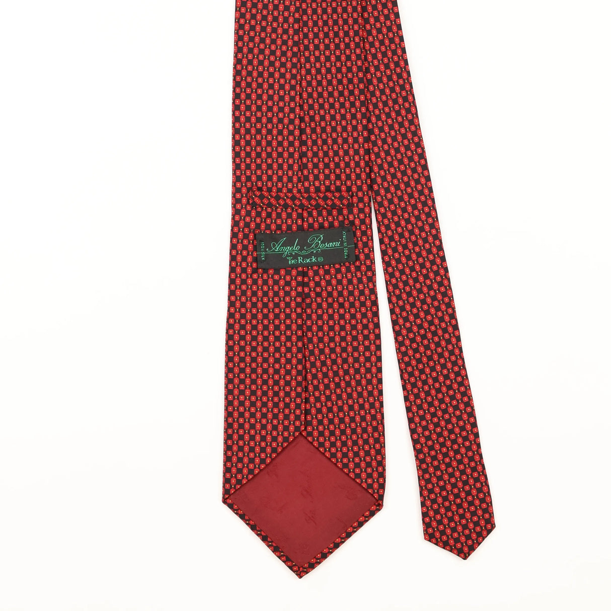 Back Detail of Vintage 1990's Tie Rack Angelo Bosani Geometric Patterned Tie