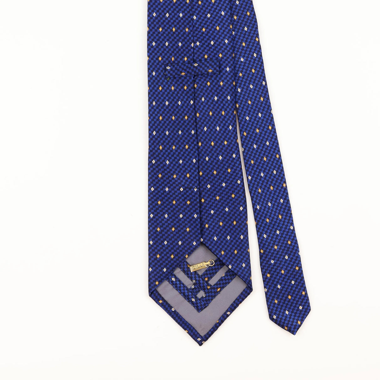 Back Detail of Vintage 1990's Zilli Geometric Patterned Tie