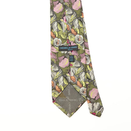 Back Back Detail of Vintage 1990's Carnaval De Venise Floral Patterned Tie