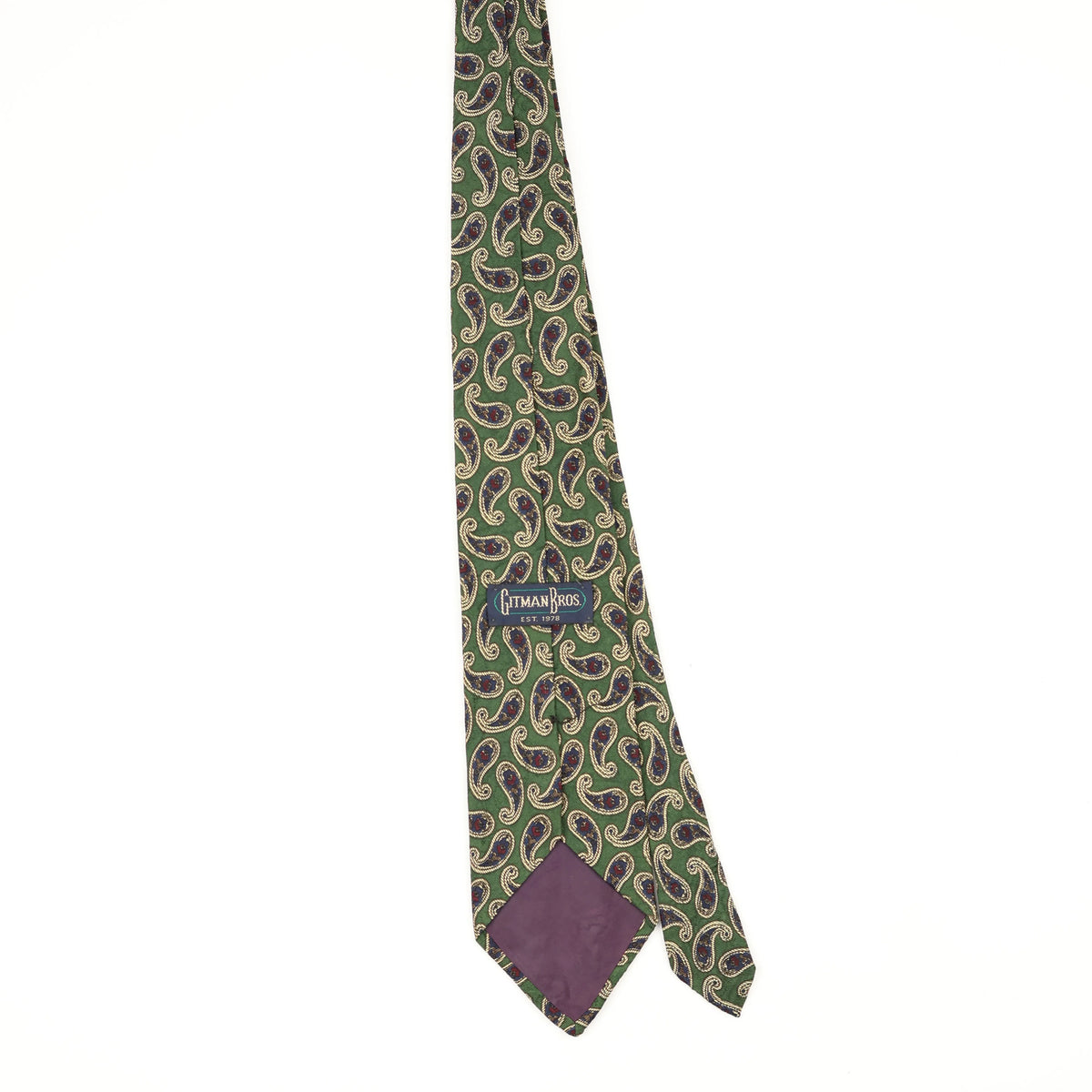 Back Back of Vintage 1990's Paisley Patterned Tie