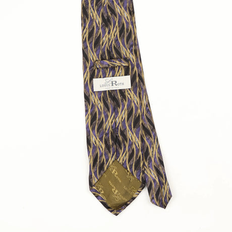Back Back Detail of Vintage 1990's Waves Geometric Patterned Tie