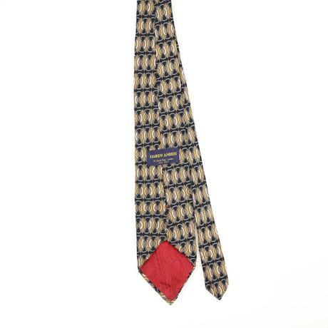 Back Back of Vintage 1990's Hardy Amies Geometric Patterned Tie