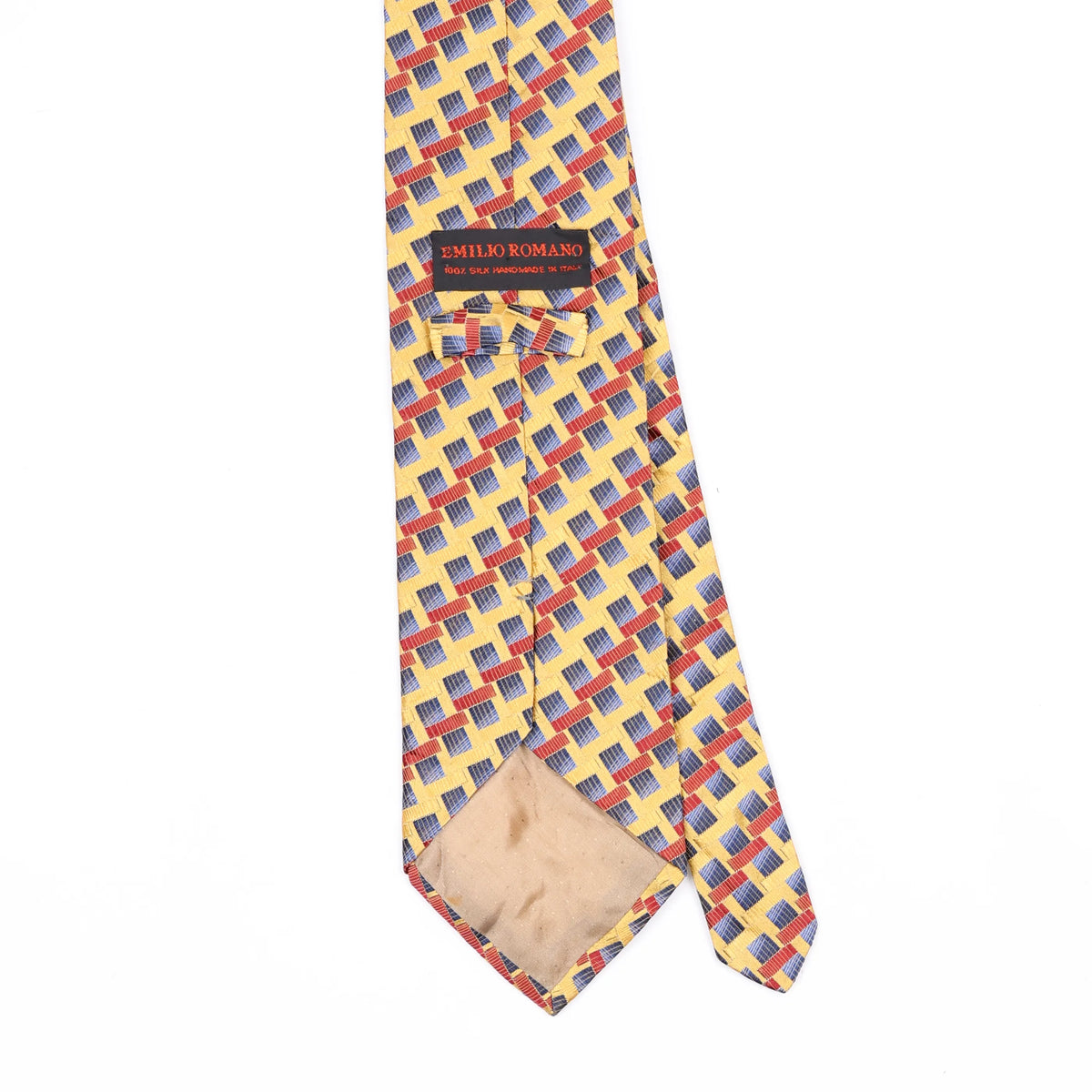 Back Back Detail of Vintage 1990's Geometric Patterned Tie