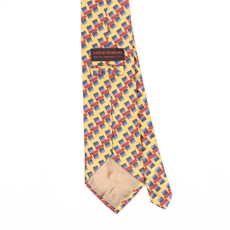 Back Back Detail of Vintage 1990's Geometric Patterned Tie