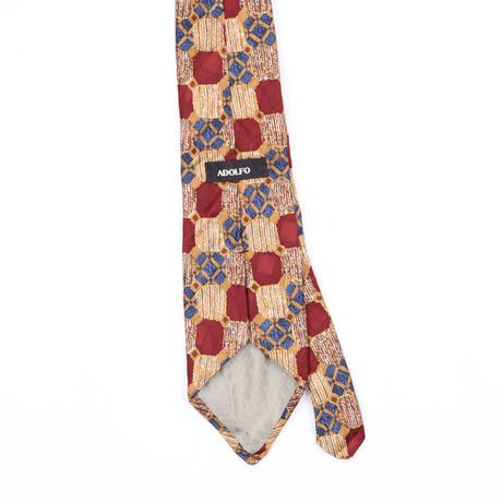 Back Back Detail of Vintage 1990's Geometric Patterned Tie