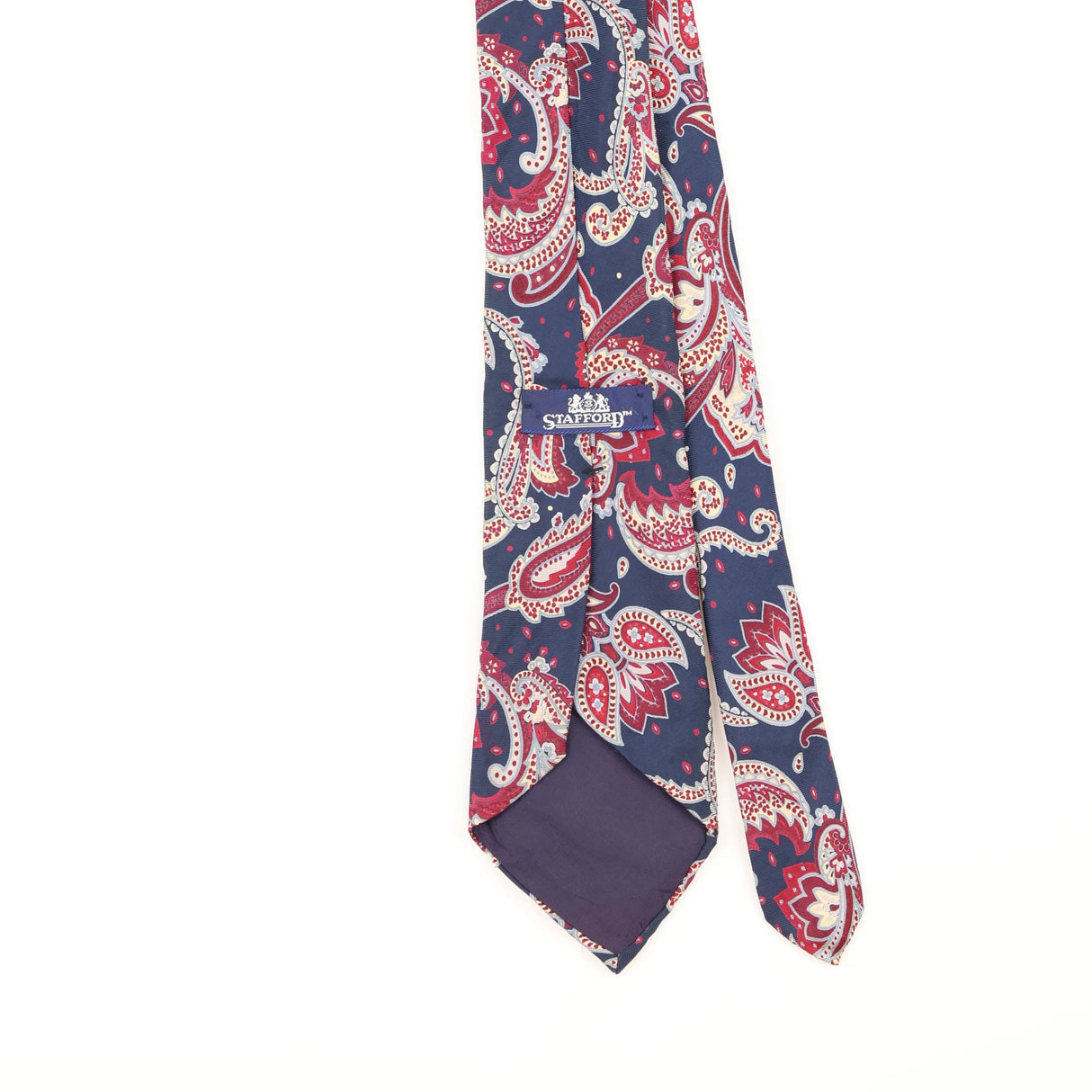 Back Detail of Vintage 1990's Stafford Paisley Patterned Tie