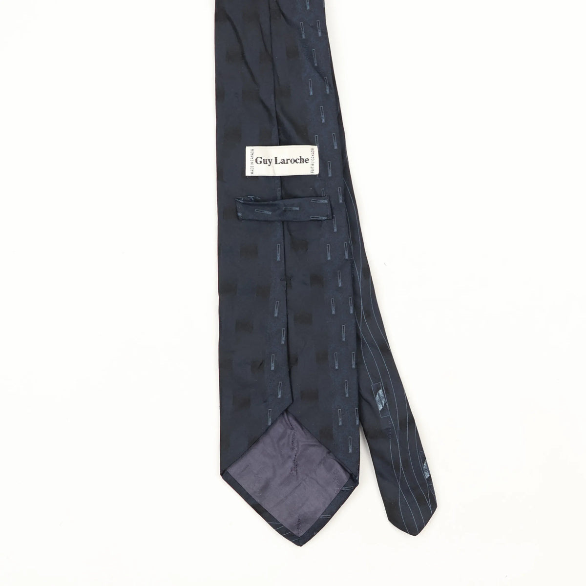 Back Back Detail of Vintage 1990's Guy Laroche Waves Geometric Patterned Tie