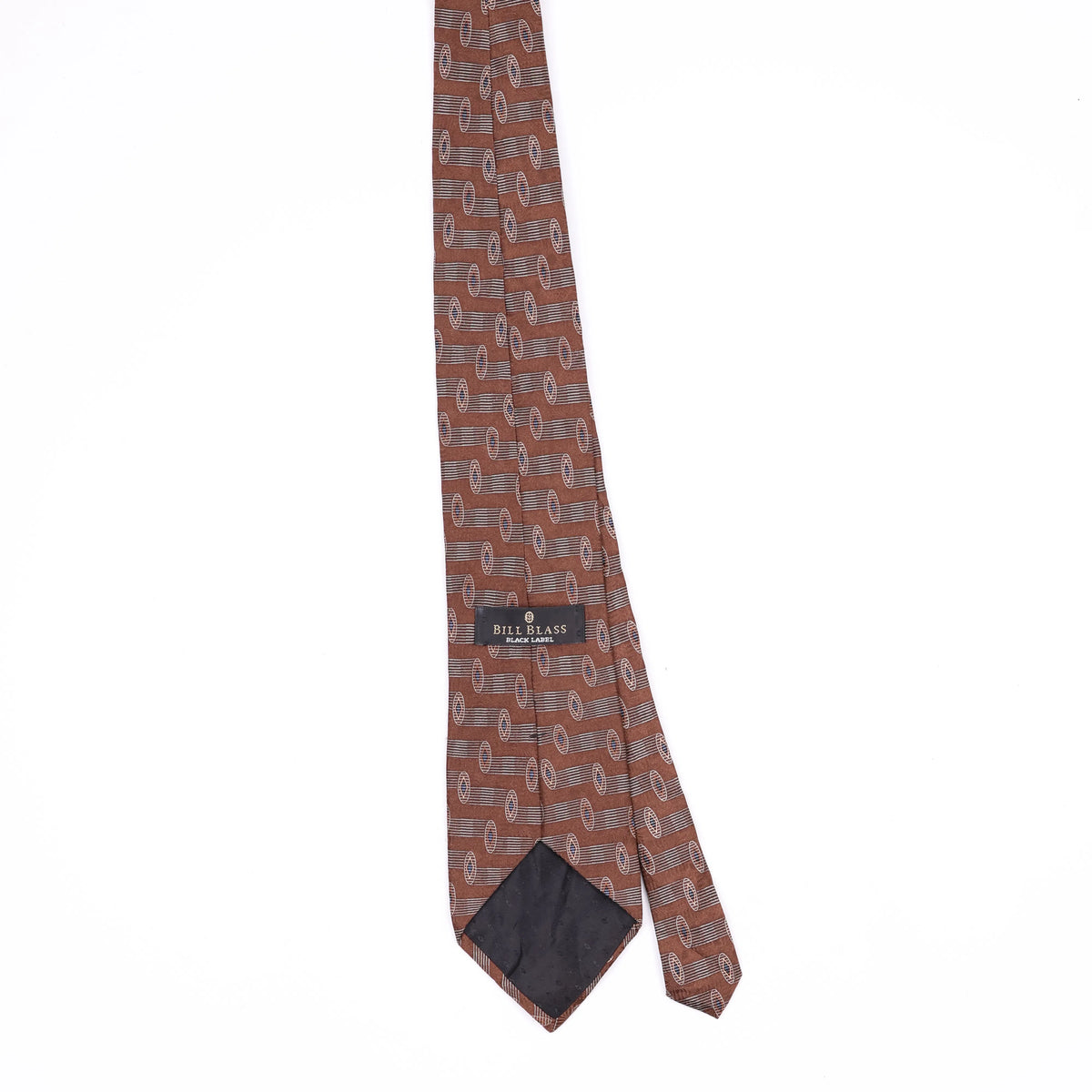 Back Back of Vintage 1990's Bill Blass Geometric Patterned Tie