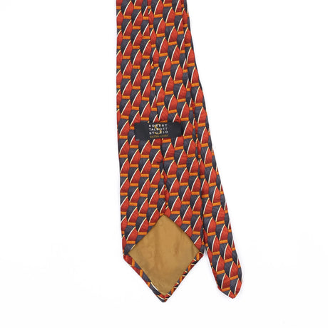 Back Back Detail of Vintage 1990's Robert Talbott Geometric Patterned Tie