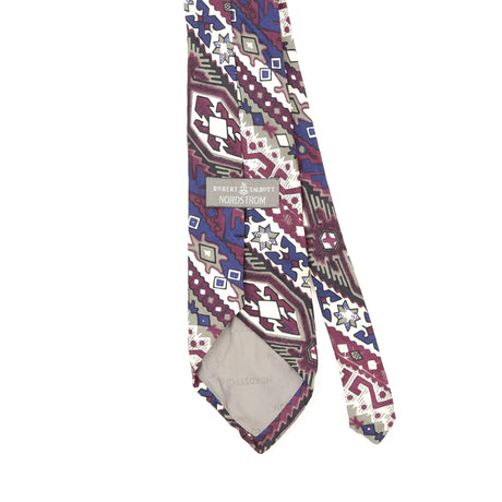 Back Back Detail of Vintage 1990's Robert Talbott Geometric Patterned Tie