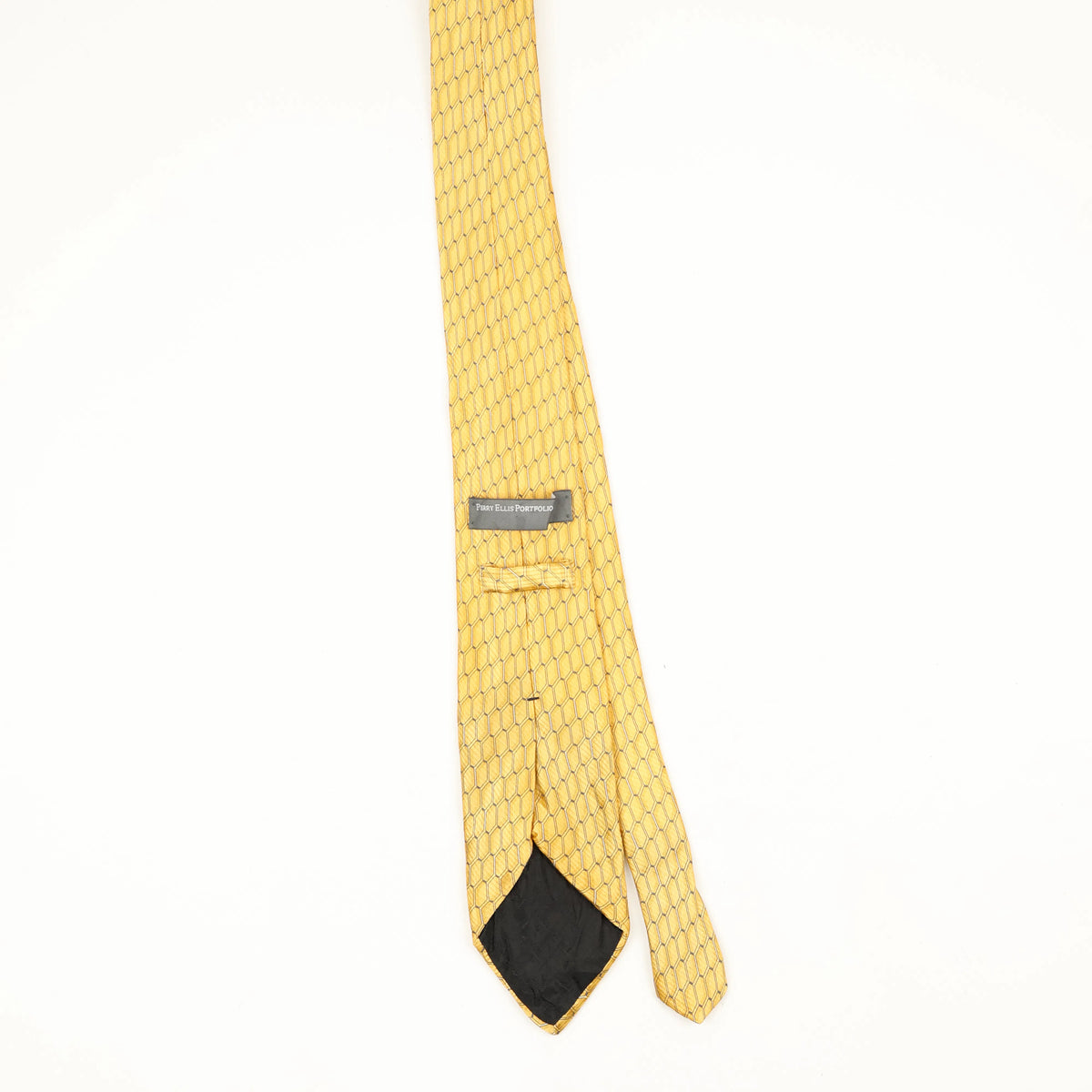 Back Back of Vintage 1990's Perry Ellis Geometric Patterned Tie