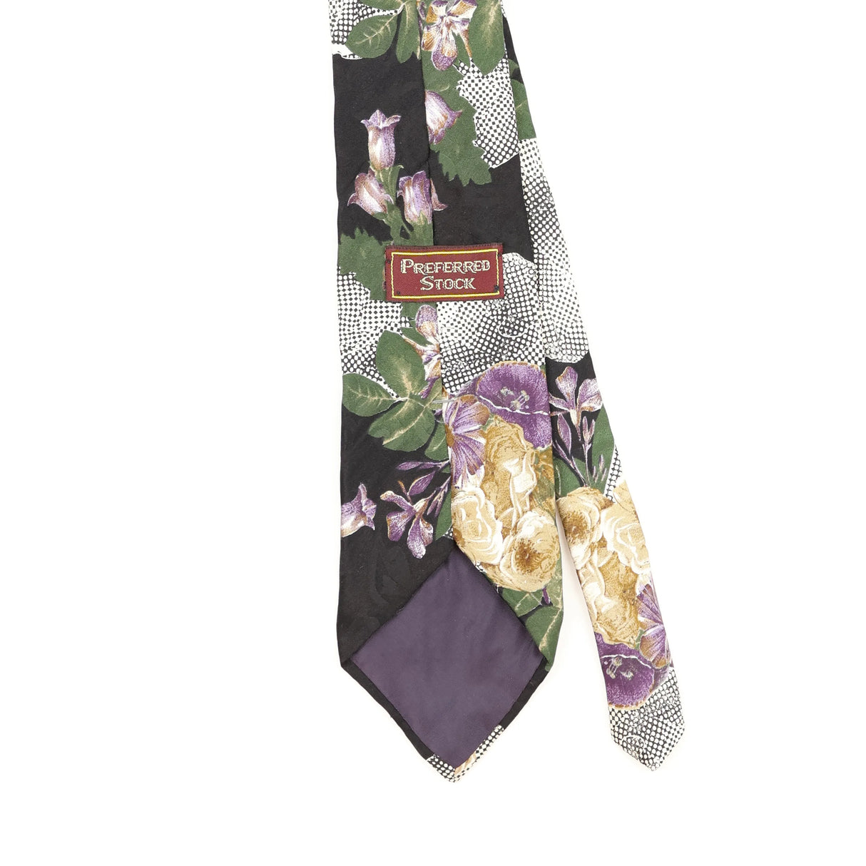 Back Detail of Vintage 1990's Floral Patterned Tie