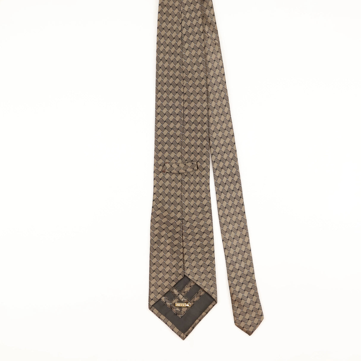 Back of Vintage Zilli Geometric Patterned Tie