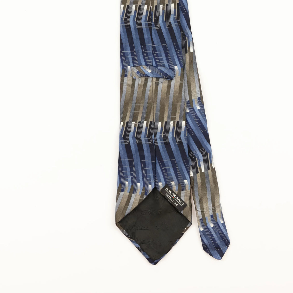 Back Detail of Vintage 1990's Murano Geometric Patterned Tie