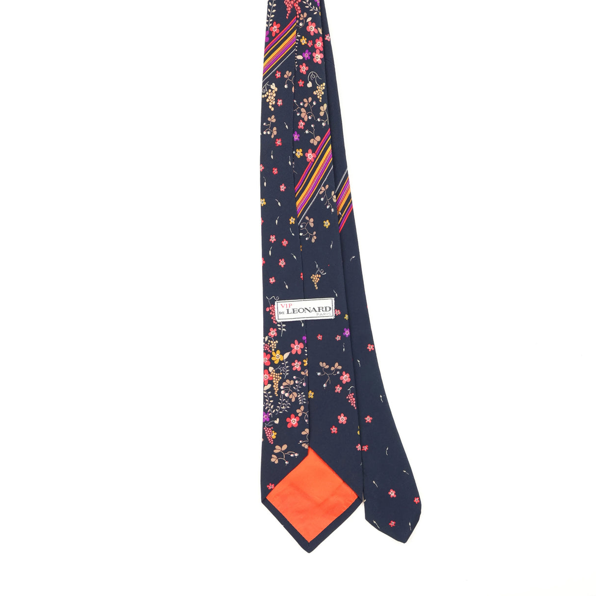 Back Back of Vintage 1990's Leonard Paris Flowers Floral Patterned Tie