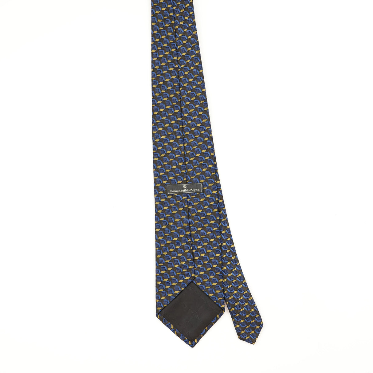 Back Back of Vintage 1990's Ermenegildo Zegna Geometric Patterned Tie