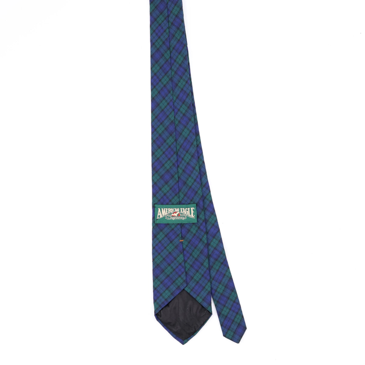 Back Back of Vintage 1990's Tartan Plaids & Checks Patterned Tie