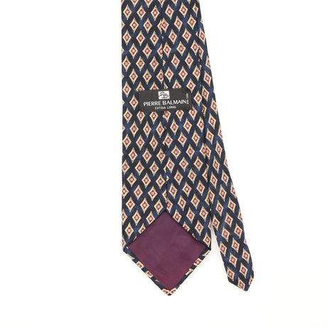 Back Back Detail of Vintage 1990's Pierre Balmain Diamonds Geometric Patterned Tie