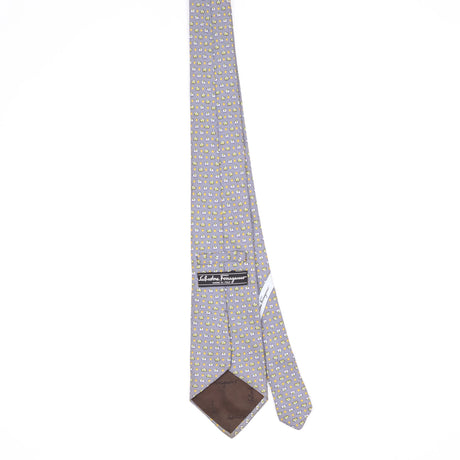 Back Back of Vintage 1990's Salvatore Ferragamo Elephant Geometric Patterned Tie