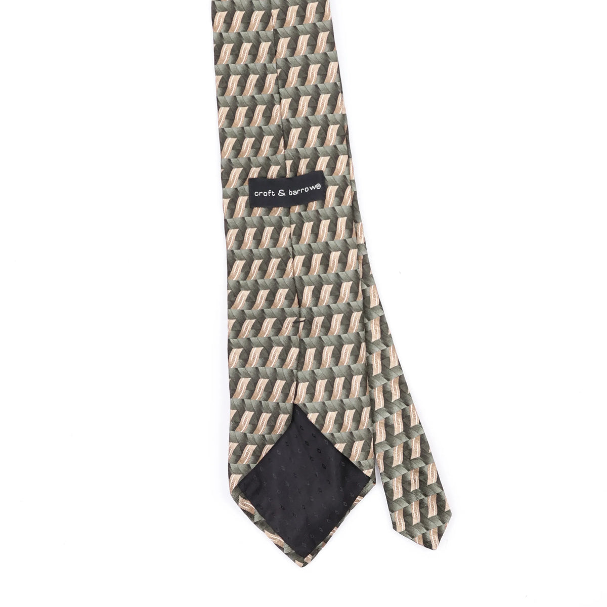 Back Back Detail of Vintage 1990's Croft & Barrow Geometric Patterned Tie