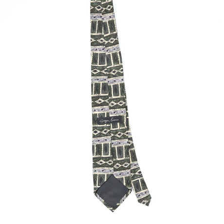 Back Back of Vintage 1990's Geoffrey Beene Geometric Patterned Tie