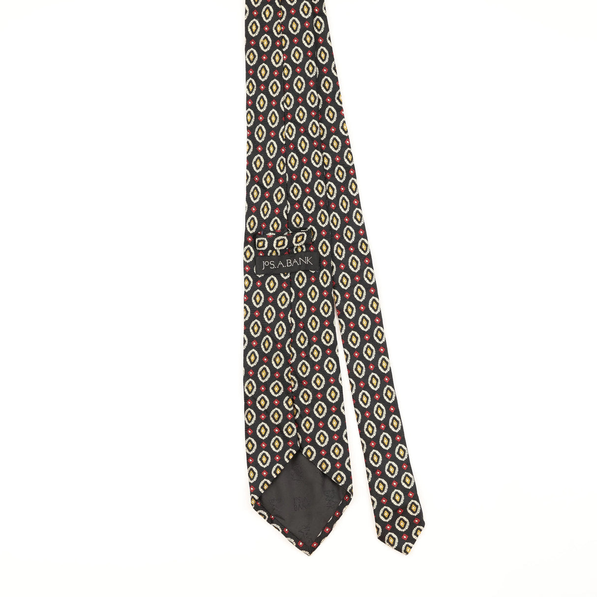 Back of Vintage Jos. A. Bank Geometric Patterned Tie