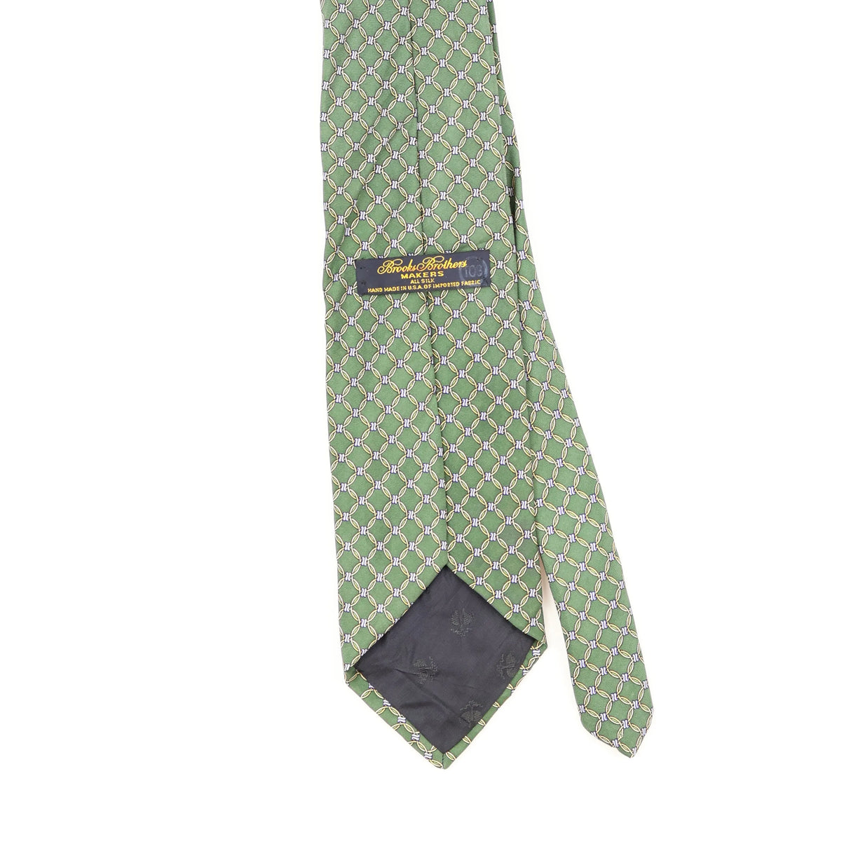 Back Back Detail of Vintage 1990's Brooks Brothers Geometric Patterned Tie