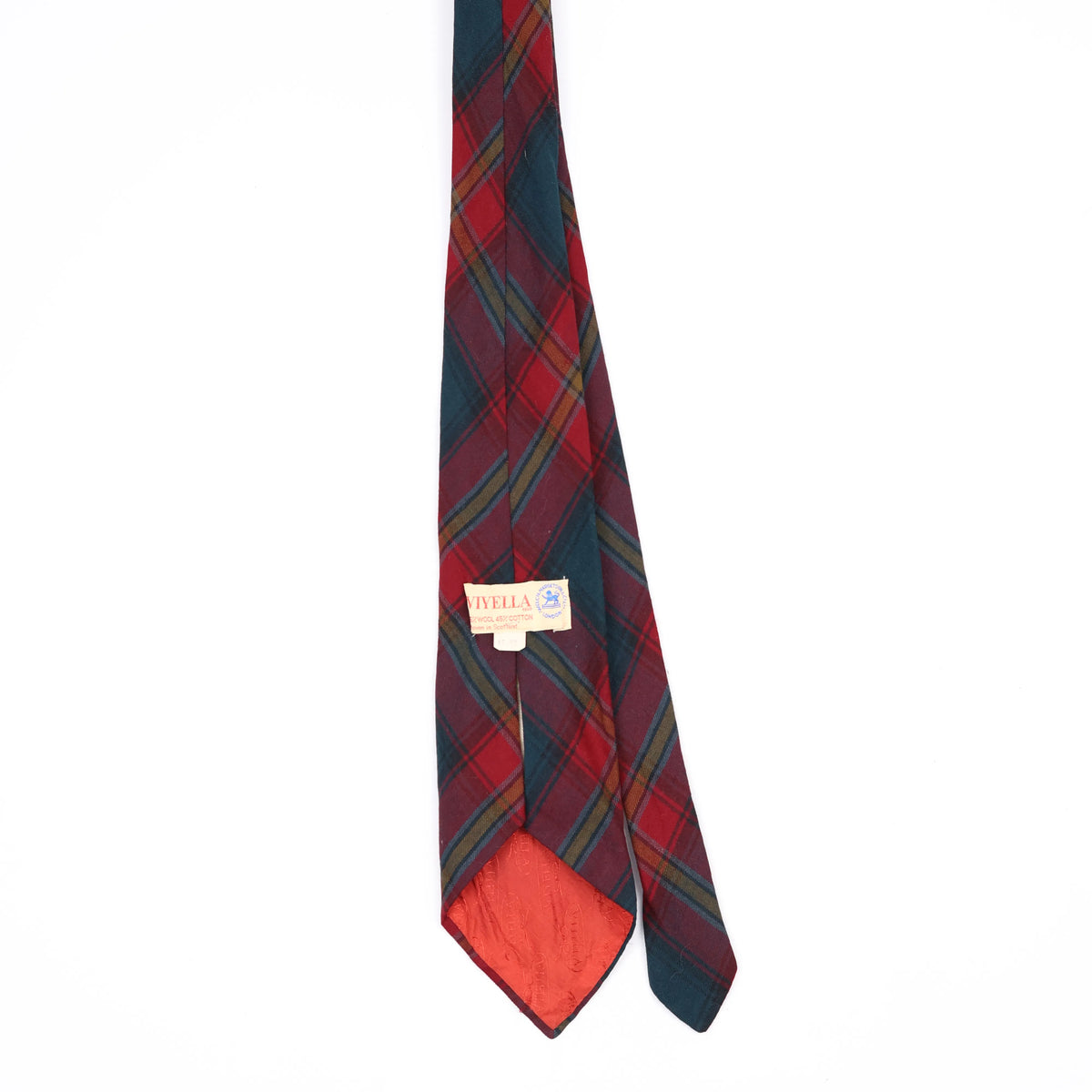 Back Back of Vintage 1980's Tartan Plaids & Checks Patterned Tie