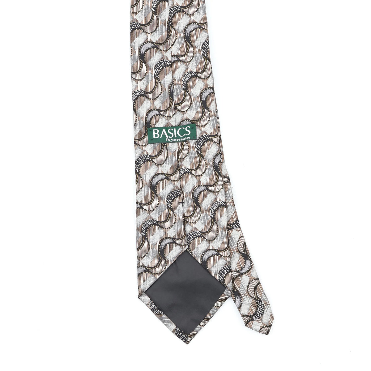 Back Back Detail of Vintage 1990's Croft & Barrow Waves Geometric Patterned Tie
