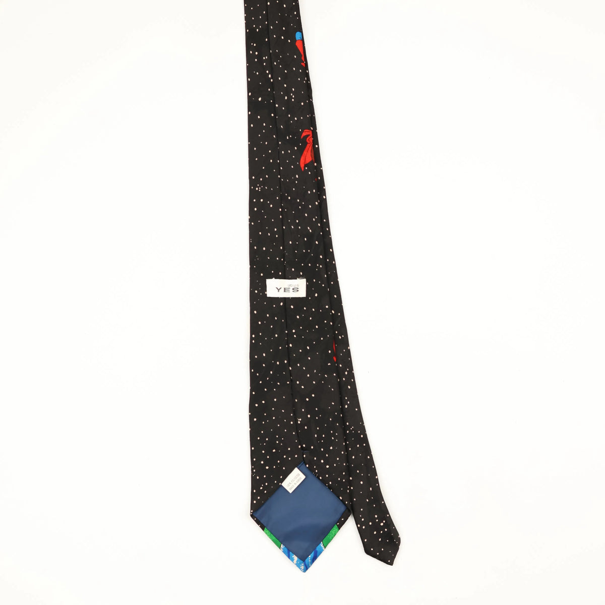 Back Back of Vintage Supertaz Cartoon Patterned Tie
