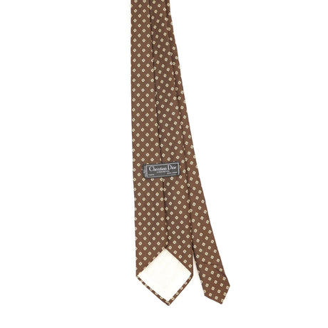 Back Back of Vintage 1980's Christian Dior Geometric Patterned Tie