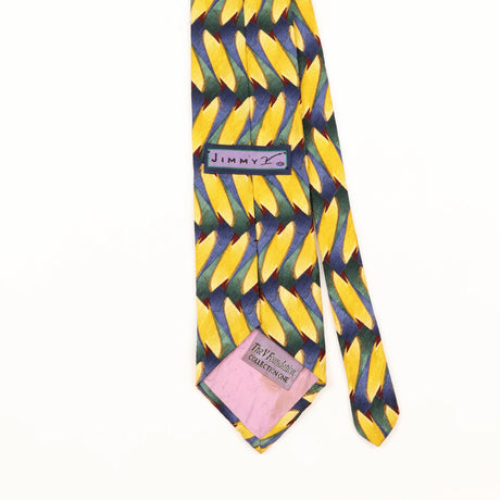 Back Detail of Vintage 1990's Stonehenge Jimmy V Geometric Patterned Tie