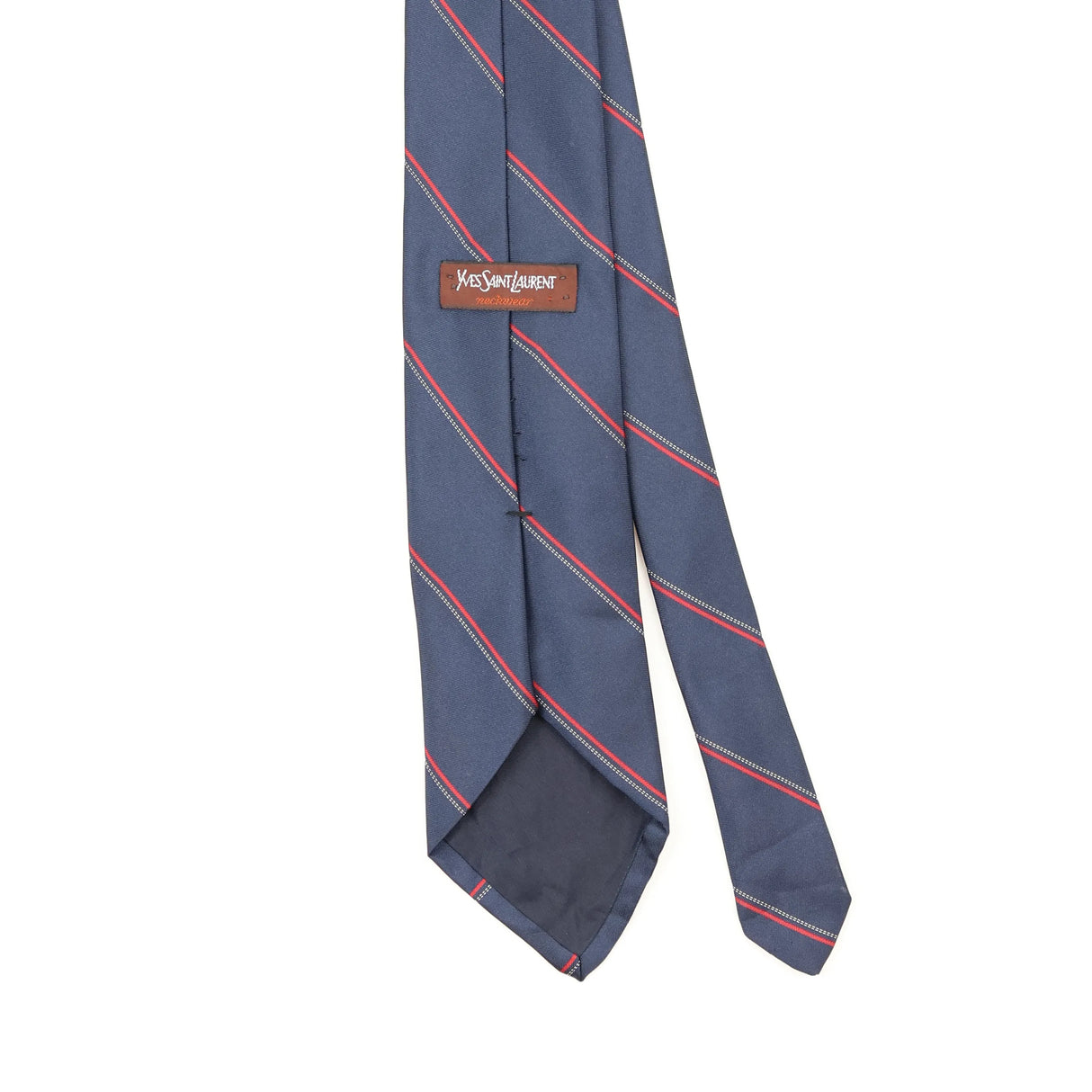Back Back Detail of Vintage 1990's Yves Saint Laurent Striped Patterned Tie