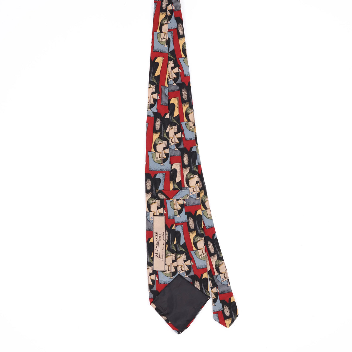 Back Back of Vintage 1990's Picasso Cubism Abstract Patterned Tie
