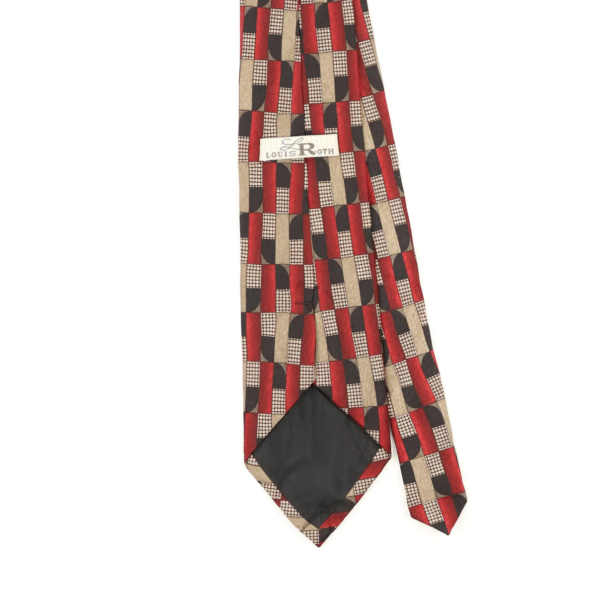 Back Back Detail of Vintage 1990's Geometric Patterned Tie