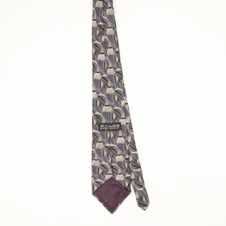 Back Back of Vintage 1990's Zylos Geometric Patterned Tie