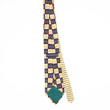 Back Back of Vintage 1990's Tommy Hilfiger Equestrian Geometric Patterned Tie